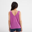 Débardeur col en V bretelles larges violet femme