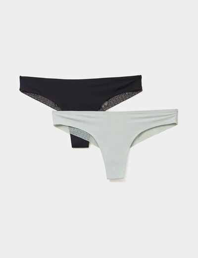 Lot 2 tangas vert clair femme