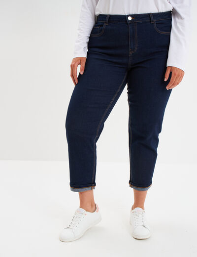 Jeans mom 7/8ème taille haute denim brut femme grande taille