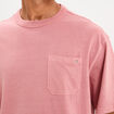 T-shirt droit col rond 1 poche coton vieux rose homme