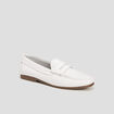 Mocassins en cuir blanc femme