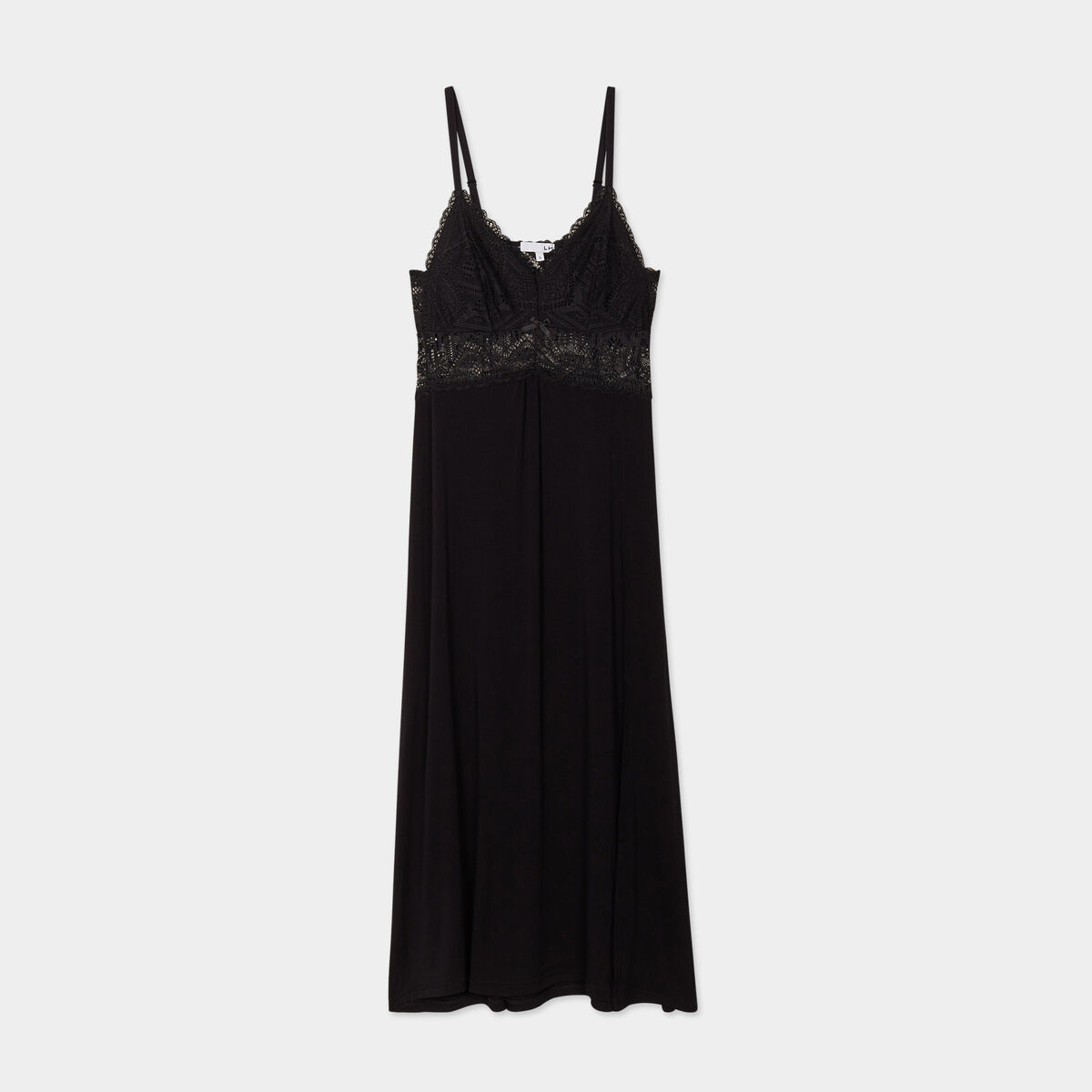 Nuisette longue buste dentelle noir femme