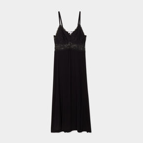 Nuisette longue buste dentelle noir femme