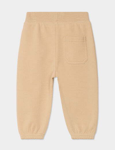 Pantalon jogging taille élastiquée coton marron clair bébé garçon