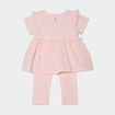 Ensemble tunique et legging gaze coton rose clair bébé fille