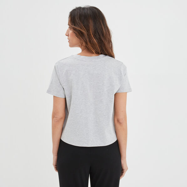 t shirt pyjama manches courtes coton gris clair femme T-shirt pyjama manches courtes coton gris clair femme