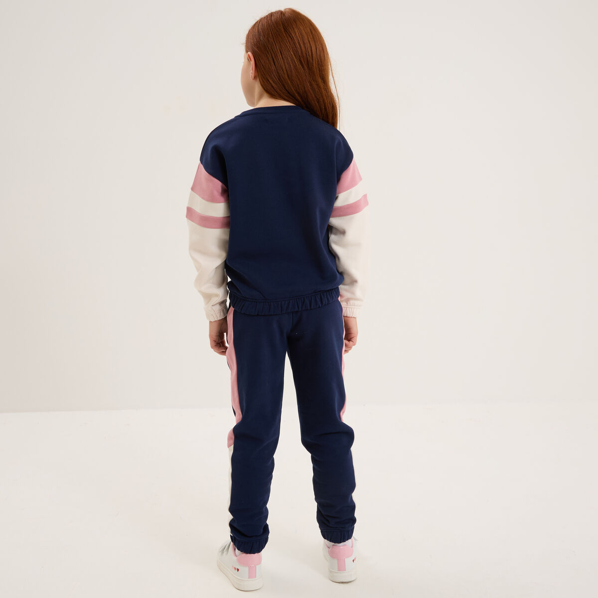 Ensemble jogging sweat et pantalon coton bleu marine fille