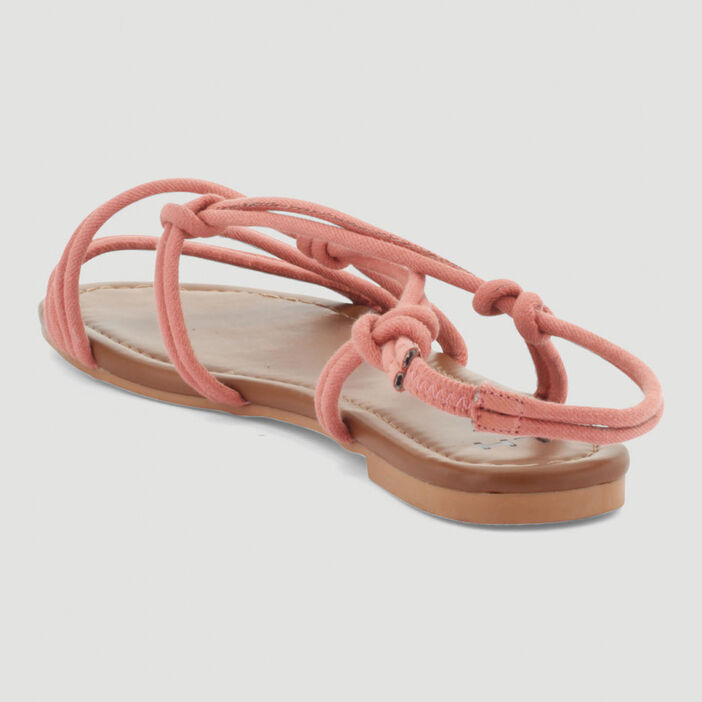Sandales lanières nouées femme rose