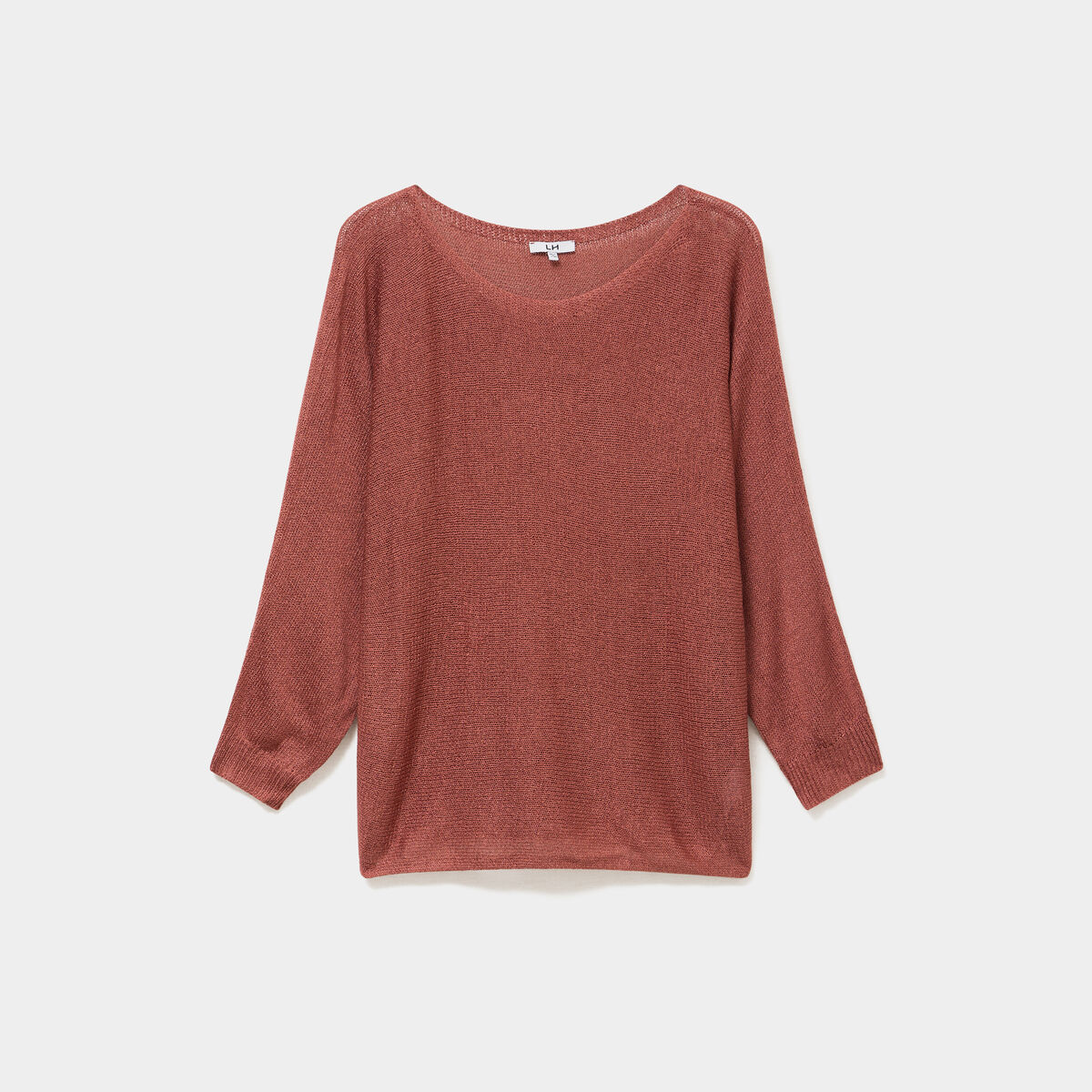 Pull manches longues col rond vieux rose femme grande taille