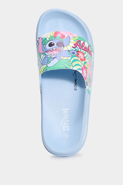 Mules de plage Stitch bleu femme