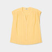 Blouse sans manches col tunisien coton jaune clair femme