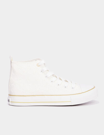 Baskets montantes en toile Creeks ivoire femme