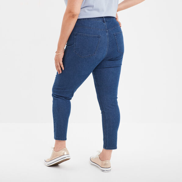 jegging denim taille haute 78eme denim stone femmegt Jegging denim taille haute 7/8ème denim stone femme grande taille