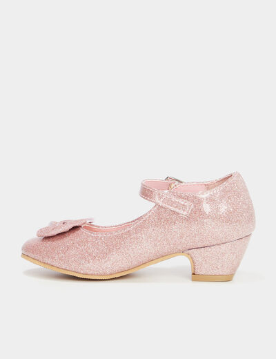 Babies à paillettes vernies Disney rose fille