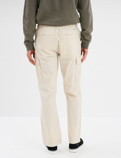 Pantalon cargo slim coton beige homme