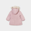 Manteau à capuche fausse fourrure rose pastel bébé fille