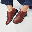 Derbies à lacets compensées rouge femme