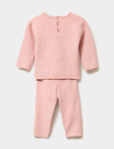 Ensemble tricot 2 pi&egrave;ces rose fushia b&eacute;b&eacute;