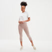 Legging 7/8ème taille élastiquée marron clair femme