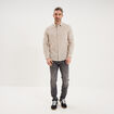 Chemise manches longues coton beige homme