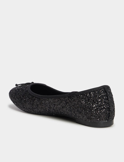Ballerines à paillettes noir femme