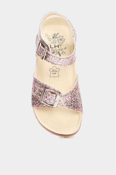 Sandales vernies &agrave; paillettes multicolore fille