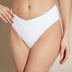 Bas de maillot de bain culotte haute blanc femme