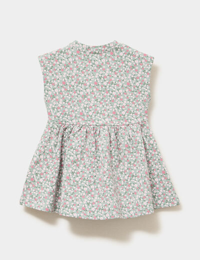 Robe patineuse manches courtes vert b&eacute;b&eacute; fille