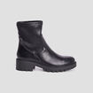 Bottines ranger crant&eacute;es bout rond noir femme
