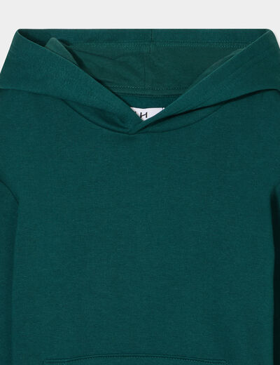 Sweat à capuche hoodie oversize vert foncé garçon