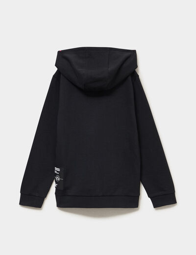 Sweat hoodie avec poches zipp&eacute;es Kappa noir gar&ccedil;on