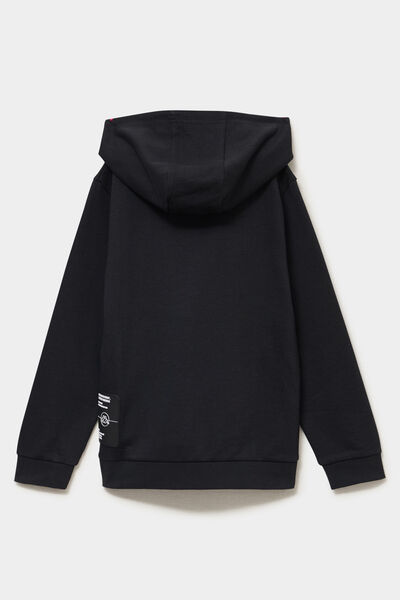 Sweat hoodie avec poches zipp&eacute;es Kappa noir gar&ccedil;on