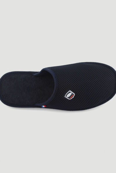 Chaussons mules bleu marine homme