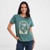 T-shirt manches courtes Liberto vert foncé femme