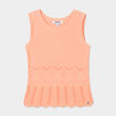 Débardeur tricot ajouré coton rose saumon fille