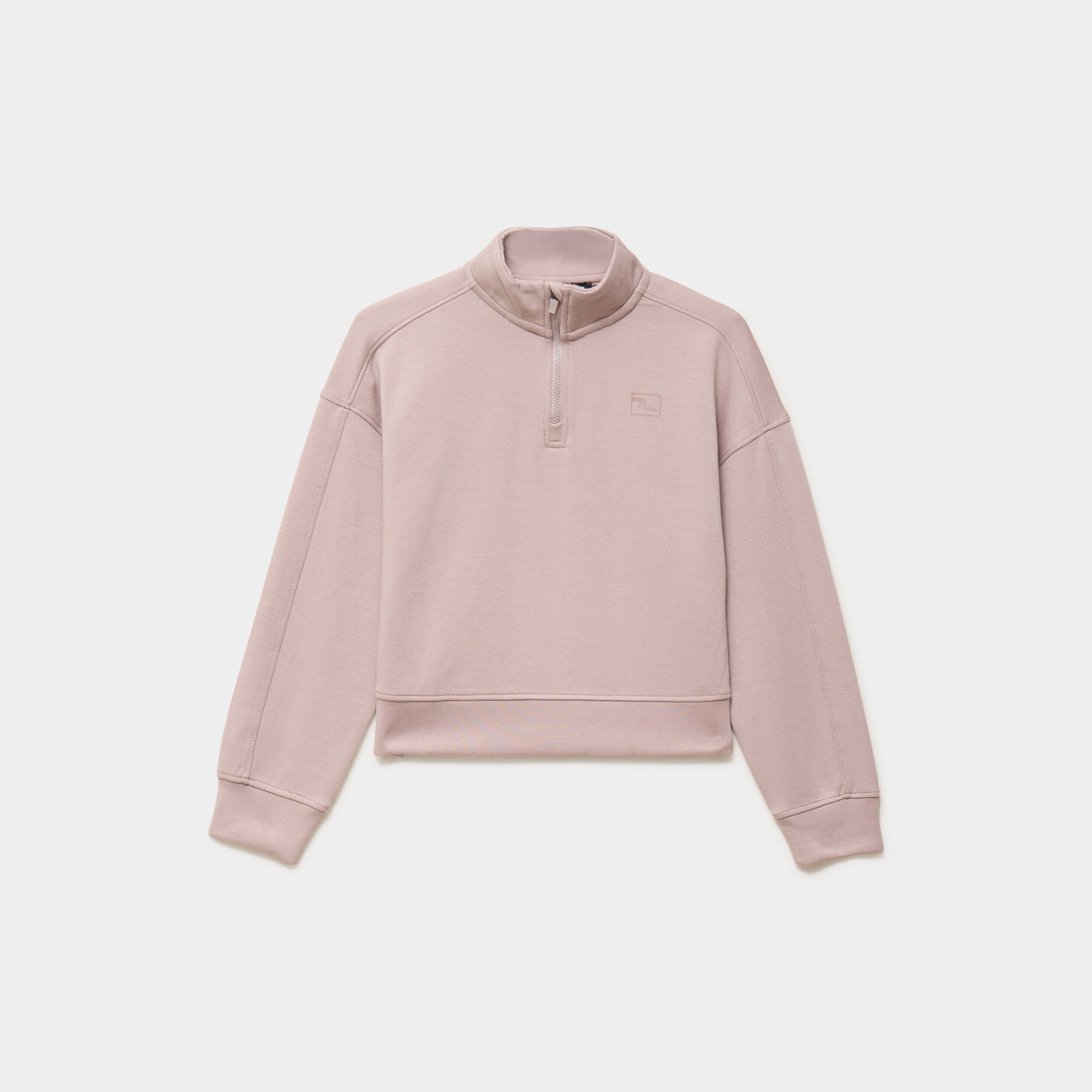 Sweat col camionneur zippé marron clair fille