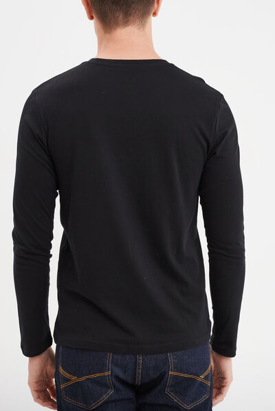 T-shirt manches longues noir homme