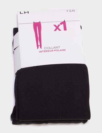 Collants int&eacute;rieur polaire noir femme
