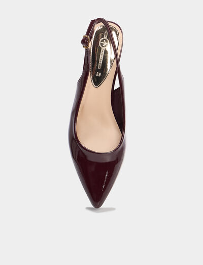 Escarpins vernis &agrave; talons bordeaux femme