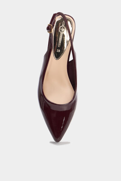 Escarpins vernis &agrave; talons bordeaux femme
