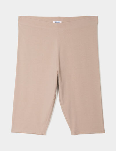 Legging court cycliste coton sable femme grande taille