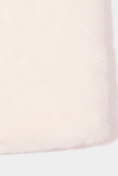 Gilet imitation fourrure sans manches ivoire fille