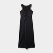 Robe longue &eacute;paules d&eacute;tails bijoux noir femme