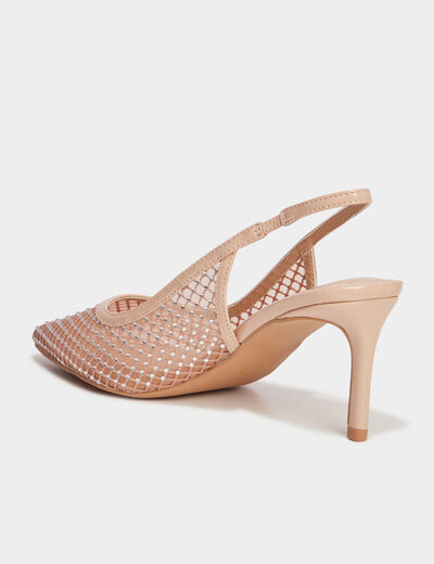 Escarpins à strass bout pointu Mosquitos sable femme