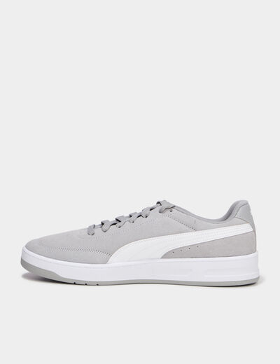Baskets &agrave; lacets en cuir Puma Clean SD gris homme
