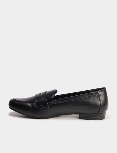 Mocassins bout carré noir femme