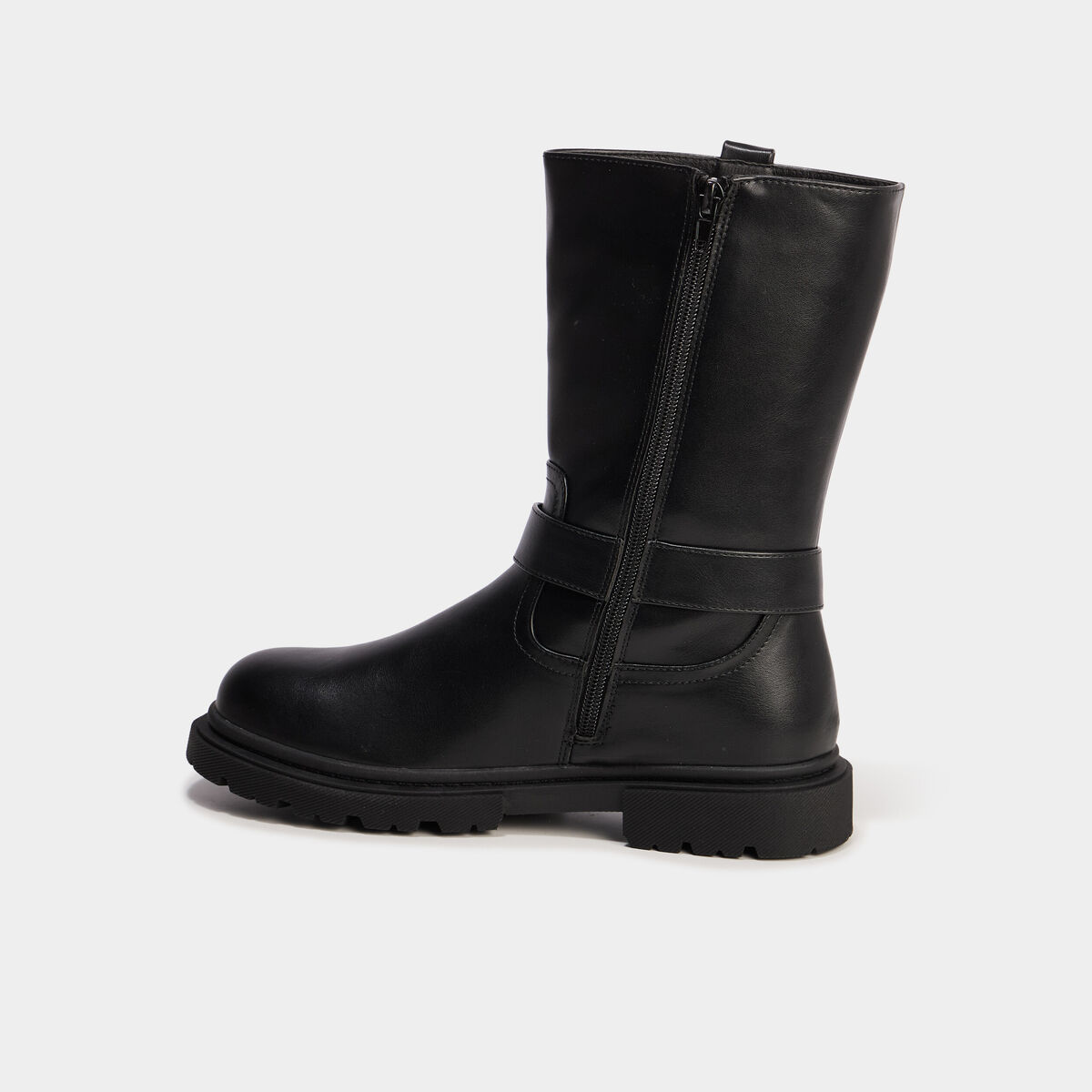 Bottes esprit biker avec boucles noir fille
