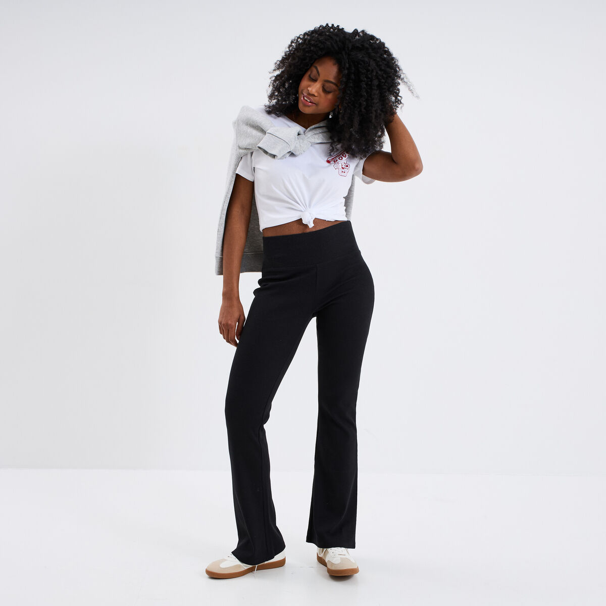 T-shirt manches courtes coton Mickey blanc femme