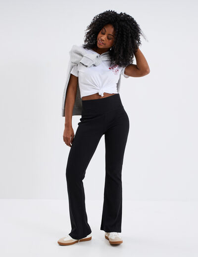 T-shirt manches courtes coton Mickey blanc femme