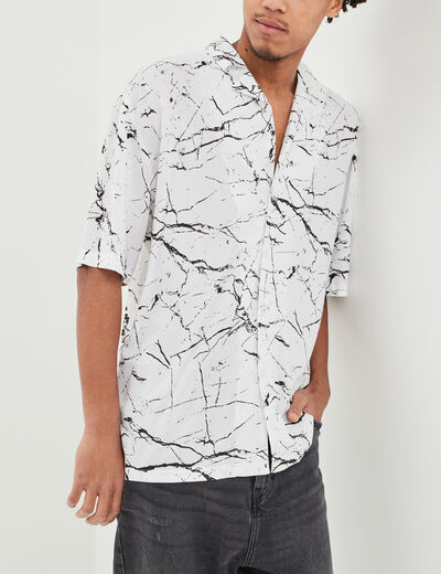 Chemise manches courtes blanc homme